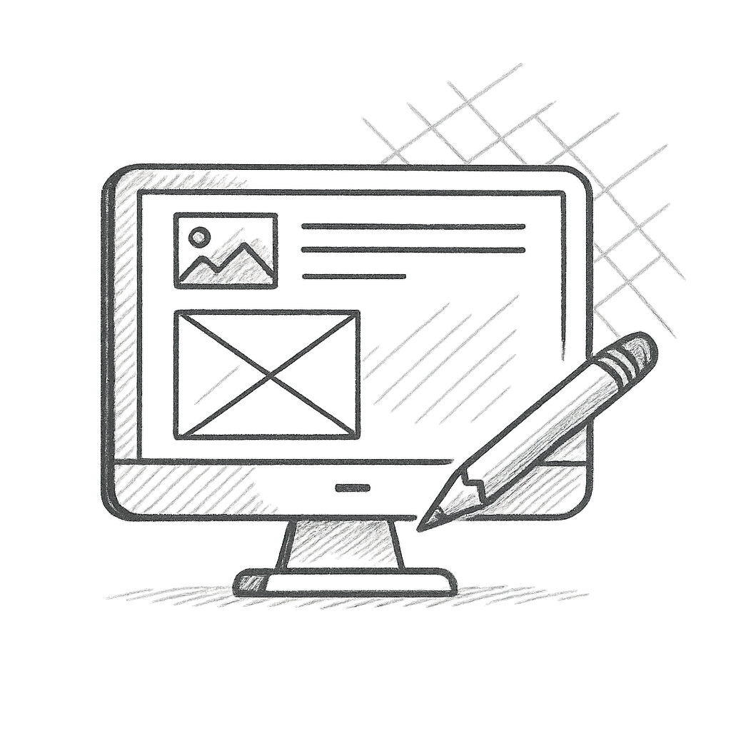Sketch illustration for freelance web design